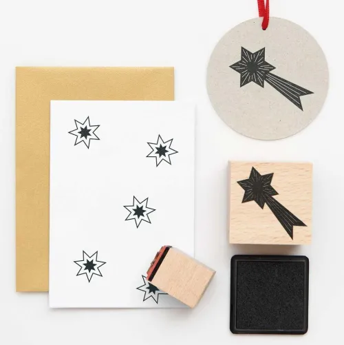 Rico Design GmbH & Co.KG Stempel & -Kissen-Stempelset Sterne FSC 100% 12 Stk