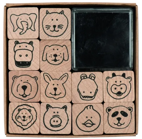 Rico Design GmbH & Co.KG Stempel & -Kissen-Stempelset TIERGESICHTER