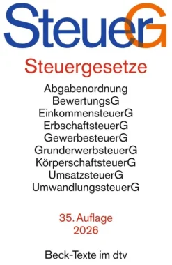 dtv Verlagsgesellschaft Jura*Steuergesetze. SteuerG