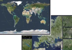 Stiefel Schreibtischunterlagen*Die Erde. Satellitenbild Europa, DUO-Schreibunterlage. Satellitenbild Europa, DUO-Schreibunterlage