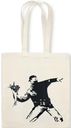 Stofftasche Banksy - Blumenwerfer*Anaconda Verlag Clearance