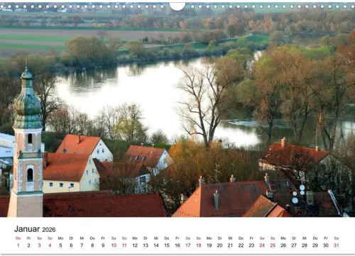 Calvendo Wandkalender-Straubing, liebenswerte Stadt im Gäuboden (Wandkalender 2026 DIN A3 quer), Monatskalender