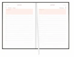 Heye Terminkalender*Tages-Kalenderbuch A6, schwarz 2026