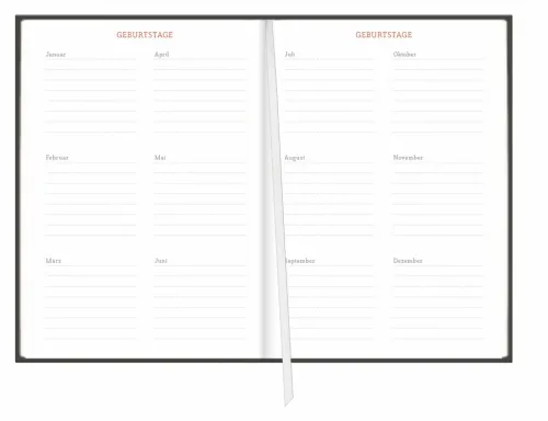 Heye Terminkalender*Tages-Kalenderbuch A6, schwarz 2026