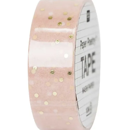 RICO-Design tap Klebstoff & Klebebänder-Tape, Punkte, Puder/Gold, Hochzeit