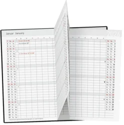 Korsch Buchkalender-Taschenkalender Saturn Leporello PVC schwarz 2026
