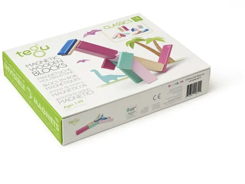 Tegu Modelle & Konstruktion-- 14 Magnetische Holzbausteine pink