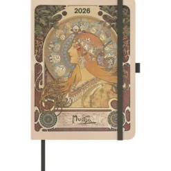 teNeues - ArtDiary Alfons Mucha 2026 - Buchkalender 16x22 cm | Wochenkalender mit Jugendstil-Motiven für Mucha-Fans & Kunstliebhaber*teNeues Calendars & Stationery GmbH & Co. KG Sale