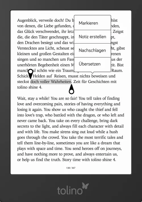 LONGSHINE TECHNOLOGIE GMBH Ereader*tolino shine 4