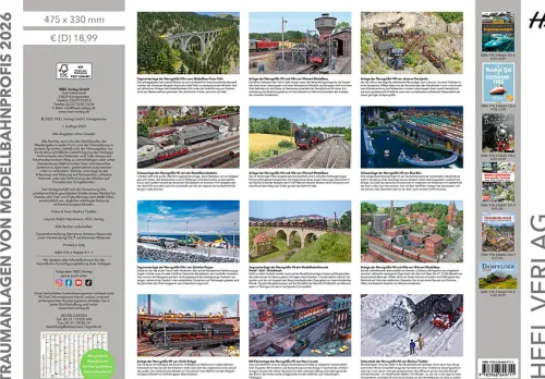 Heel Verlag GmbH Wandkalender*Traumanlagen von Modellbahnprofis Kalender 2026