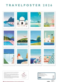 Neumann Verlage GmbH & Co Posterkalender-Travelposter 2026 - Reiseplakate-Kalender von DUMONT- Wand-Kalender - Poster-Format 50 x 70 cm
