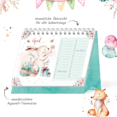 Trötsch Verlag GmbH Geburtstagskalender-Trötsch Aufstellkalender Geburtstagskalender Waldfreunde