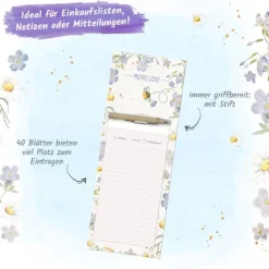 Notizblock mit Stift und Magnet Bienchen*Trötsch Best