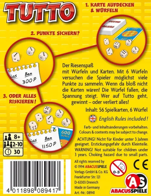 Abacusspiele GmbH Familien- & Gesellschaftsspiele*Tutto