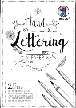 URSUS Basispapiere / Zeichen & Künstlerbedarf Handlettering-Block/Tonkarton 200 g/m², DIN A4, 25 Blatt, Farbe Weiß*Ludwig Bähr Best