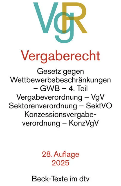 dtv Verlagsgesellschaft Jura*Vergaberecht. VgR
