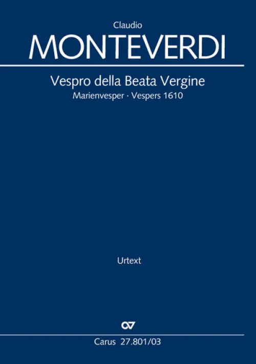 Carus-Verlag Stuttgart Lateinische Bücher-Vespro della Beata Vergine
