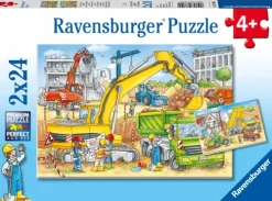 Viel zu tun auf der Baustelle. Puzzle 2 x 24 Teile*Ravensburger Spieleverlag New