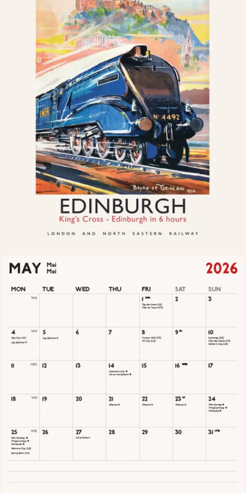 ML Publishing LLC Posterkalender-Vintage Railway Posters 2026