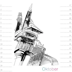 Stadler Kalender Immerwährender Kalender-Virtuelle Architektur - zum Ausmalen. Immerwährender Geburtstags- und Tischkalender
