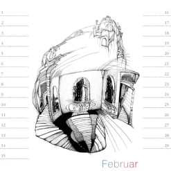 Stadler Kalender Immerwährender Kalender-Virtuelle Architektur - zum Ausmalen. Immerwährender Geburtstags- und Tischkalender