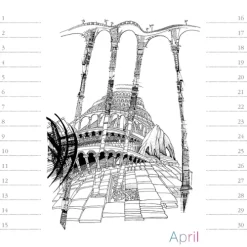 Stadler Kalender Immerwährender Kalender-Virtuelle Architektur - zum Ausmalen. Immerwährender Geburtstags- und Tischkalender