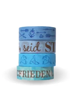 Katholisches Bibelwerk Klebstoff & Klebebänder*Washi Tapes Set Himmelblau: "Suche den Frieden und jage ihm nach!"