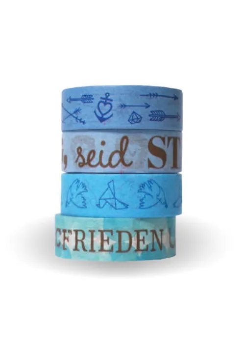 Katholisches Bibelwerk Klebstoff & Klebebänder*Washi Tapes Set Himmelblau: "Suche den Frieden und jage ihm nach!"