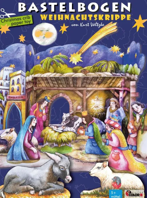 Weihnachtskrippe basteln Bastelbogen Ausschneidebogen Papierkrippe*Atelier Color Clearance