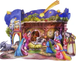 Weihnachtskrippe basteln Bastelbogen Ausschneidebogen Papierkrippe*Atelier Color Clearance
