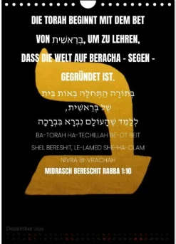 Weisheit, Licht und Leben - Jüdische Inspiration durchs Jahr (Wandkalender 2026 DIN A4 hoch), Monatskalender*Calvendo Sale