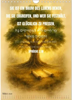 Weisheit, Licht und Leben - Jüdische Inspiration durchs Jahr (Wandkalender 2026 DIN A4 hoch), Monatskalender*Calvendo Sale