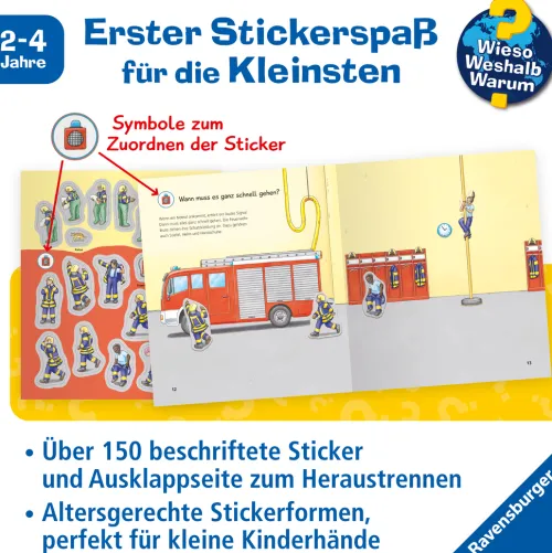 Wieso? Weshalb? Warum? junior Stickerheft - Feuerwehr*Ravensburger Verlag New