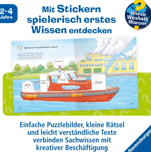 Wieso? Weshalb? Warum? junior Stickerheft - Feuerwehr*Ravensburger Verlag New