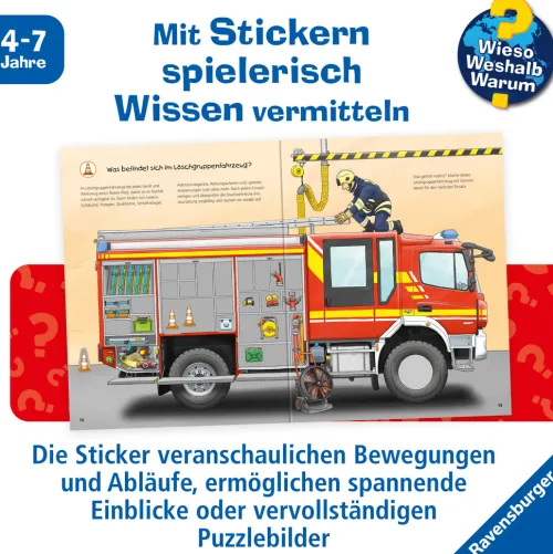 Ravensburger Verlag Stickerhefte-Wieso? Weshalb? Warum? Stickerheft: Feuerwehr