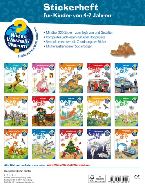 Ravensburger Verlag Stickerhefte*Wieso? Weshalb? Warum? Stickerheft: Im Wald