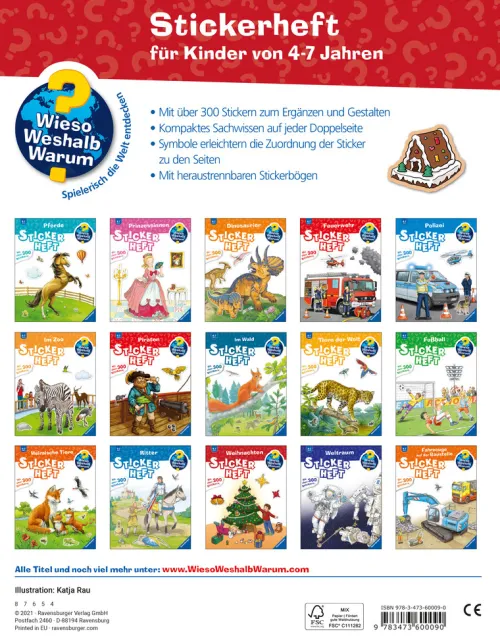 Ravensburger Verlag Stickerhefte*Wieso? Weshalb? Warum? Stickerheft: Weihnachten