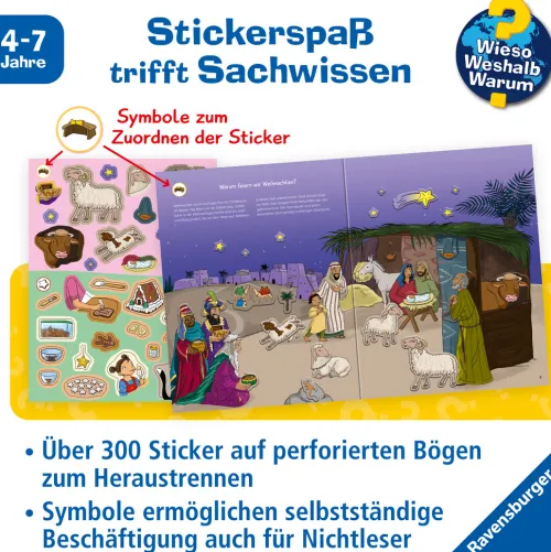 Ravensburger Verlag Stickerhefte*Wieso? Weshalb? Warum? Stickerheft: Weihnachten