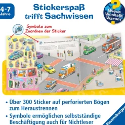 Ravensburger Verlag Stickerhefte-Wieso? Weshalb? Warum? Stickerheft: Einsatzfahrzeuge