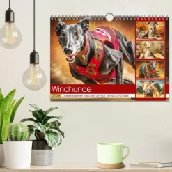 Calvendo Wandkalender*Windhunde. Seelenflüsterer zwischen Anmut, Tempo und Stille (Wandkalender 2026 DIN A4 quer), Monatskalender