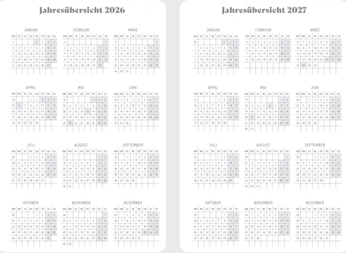 Coppenrath Geburtstagskalender-Wochenkalender 2027 - Orange