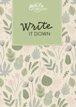 Naumann & Göbel Verlagsg. Notizbücher & -Blöcke*Write It Down . Nachhaltiges Notizbuch in A5 mit Hardcover und Pflanzen-Motiv
