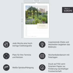 Zauberhafte Gärten Wochenkalender 2026 - mit Zitaten*Harenberg New