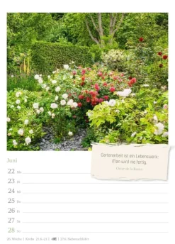 Zauberhafte Gärten Wochenkalender 2026 - mit Zitaten*Harenberg New
