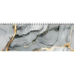 teNeues Calendars & Stationery GmbH & Co. KG Wochenkalender-Zettler Tisch-Querkalender Style Marmor 2026 - Büro-Planer 30x11 cm, Wochenkalender mit 1 Woche auf 2 Seiten, deutschsprachigem Kalendarium, Ringbindung & Notizbereich