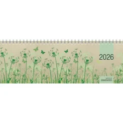 teNeues Calendars & Stationery GmbH & Co. KG Wochenkalender*Zettler Tischquerkalender 1W/2S Graspapier 2026 - Wochenkalender 32 × 11 cm, 1 Woche auf 2 Seiten, nachhaltiger Bürokalender mit Stundeneinteilung 8-20 Uhr & 4-sprachigem Kalendarium