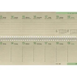 teNeues Calendars & Stationery GmbH & Co. KG Wochenkalender*Zettler Tischquerkalender 1W/2S Graspapier 2026 - Wochenkalender 32 × 11 cm, 1 Woche auf 2 Seiten, nachhaltiger Bürokalender mit Stundeneinteilung 8-20 Uhr & 4-sprachigem Kalendarium