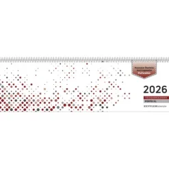 teNeues Calendars & Stationery GmbH & Co. KG Wochenkalender-Zettler Tischquerkalender 1W/2S Perfo XL Rot 2026 - Bürokalender 36x11 cm, Wochenkalender mit 1 Woche auf 2 Seiten, deutschem Kalendarium, Stundeneinteilung 7-20 Uhr, perforierte Tagesblätter