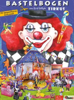 Zirkus basteln mit Kindern Bastelbogen Ausschneidebogen Zirkuswagen*Atelier Color
